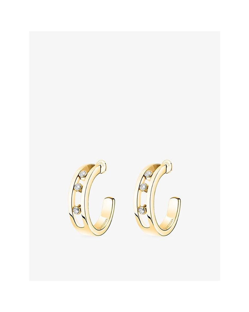 Messika Metallic Move Classique 18Ct And 0.09Ct Diamond Hoop Earrings