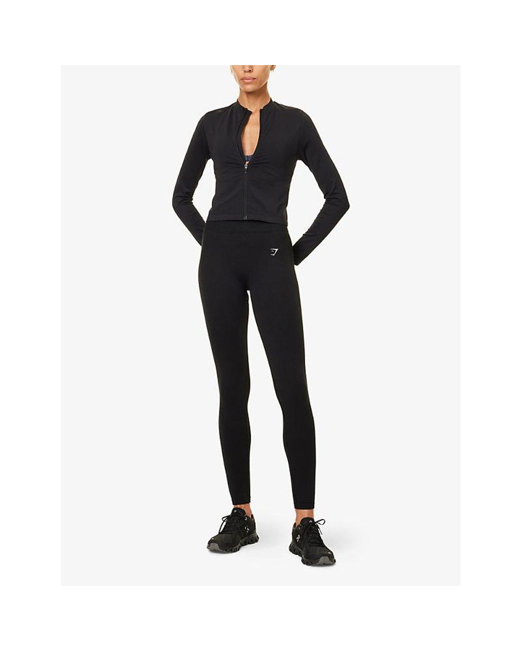 GYMSHARK Black Everyday Seamless Stretch-Woven Top