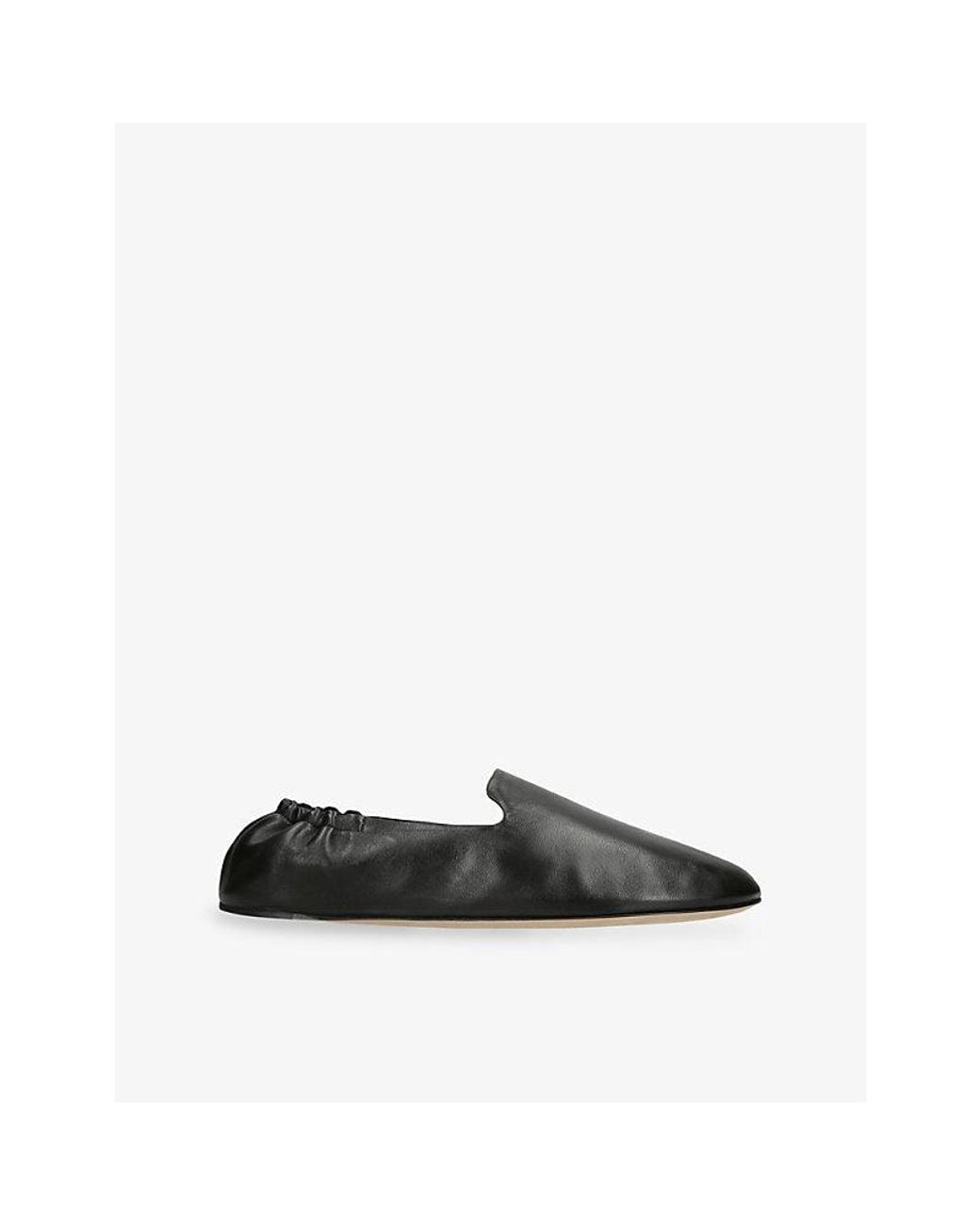 The Row Black Casa Leather Slipper