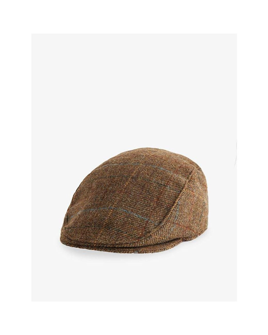Dents Brown Fonthill Flat-Crown Wool Cap for men