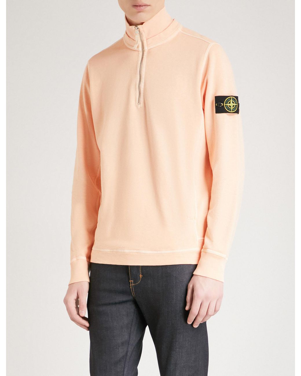 stone island quarter zip knitted jumper