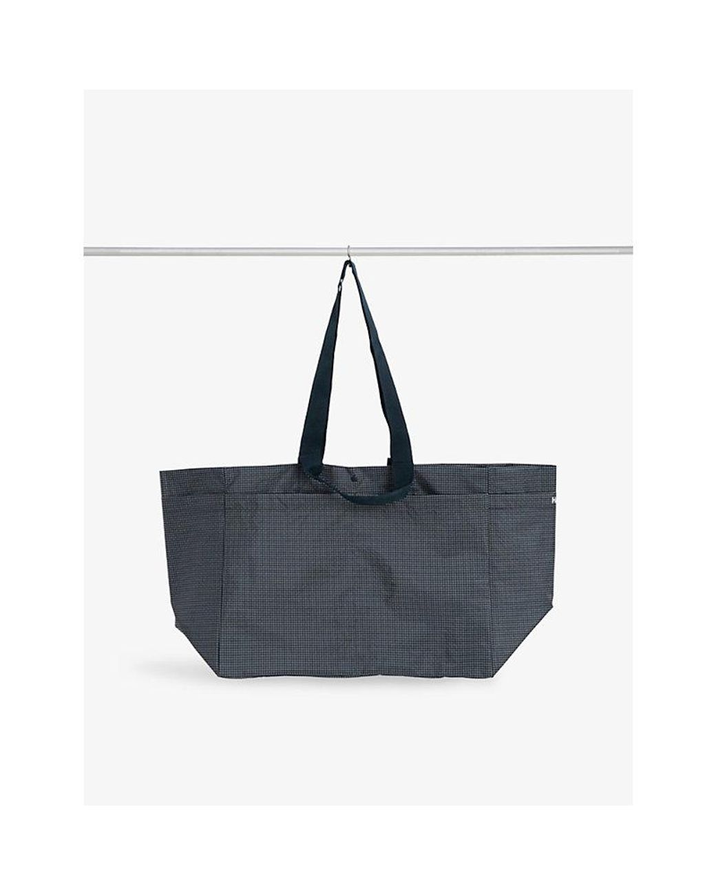 Hay Blue Grid Medium Weekend Woven Tote Bag
