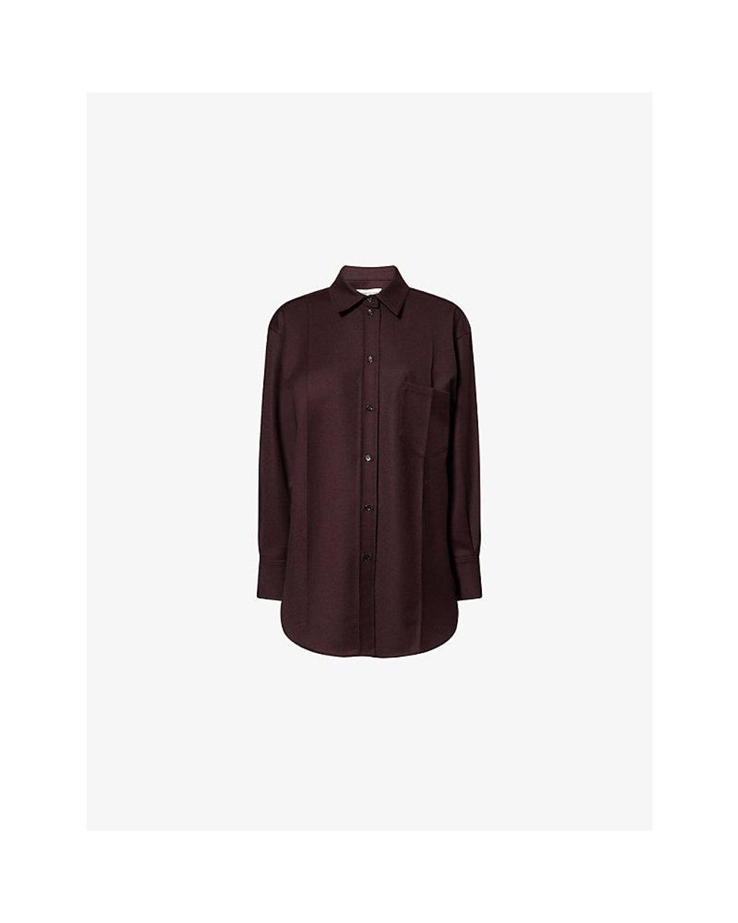 Victoria Beckham Purple Remi Oversized Wool Shirt