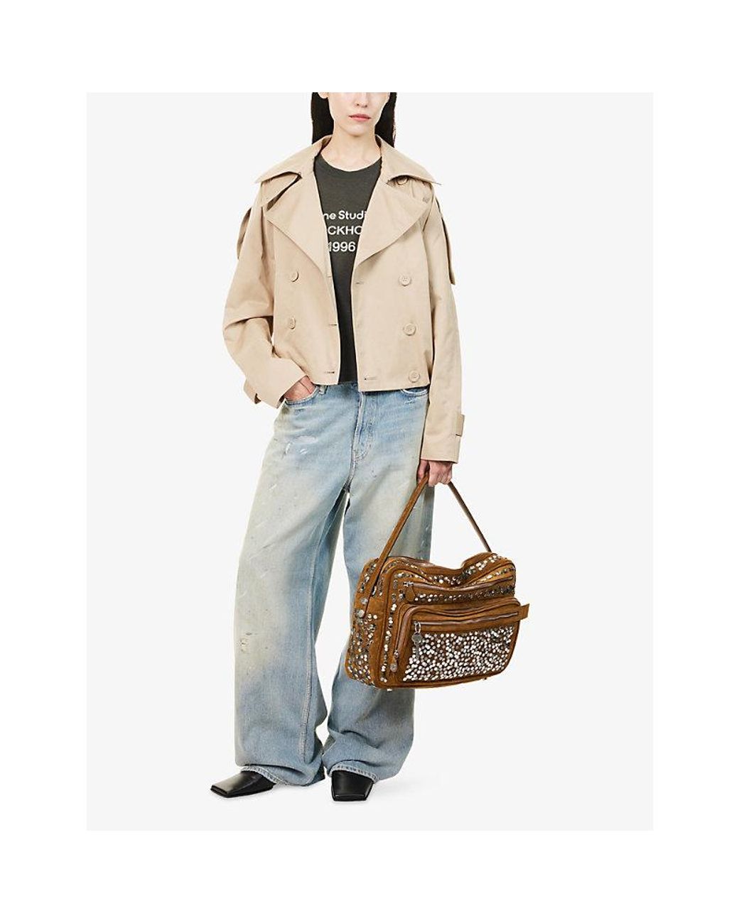 Acne Natural Oleo Double-Breasted Cotton-Twill Jacket