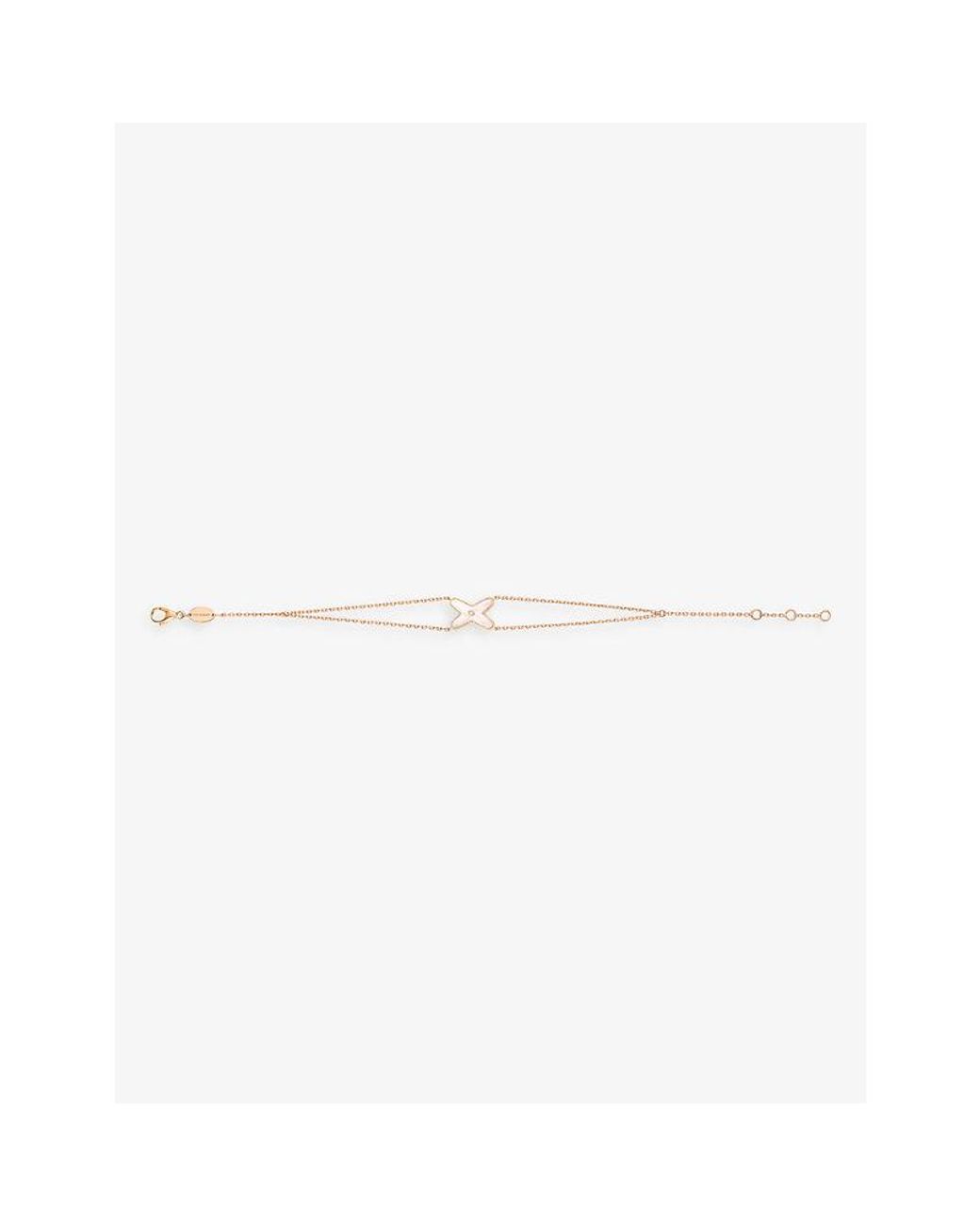 Chaumet White Jeux De Liens 18Ct-Rose, 0.01Ct Brilliant-Cut Diamond And Mother-Of-Pearl Bracelet