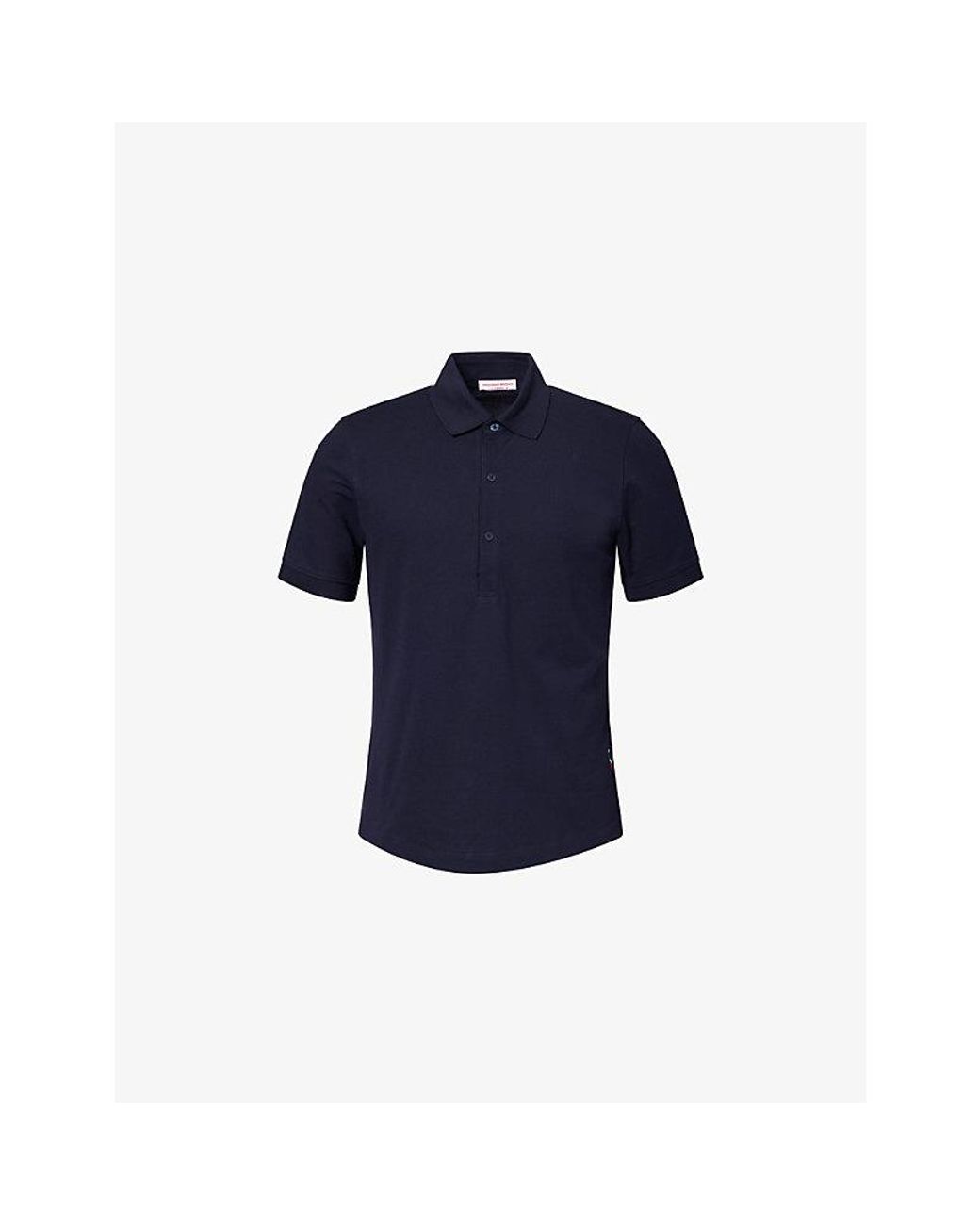 Orlebar Brown Blue Bruno Pique Cotton-Knit Polo Top for men