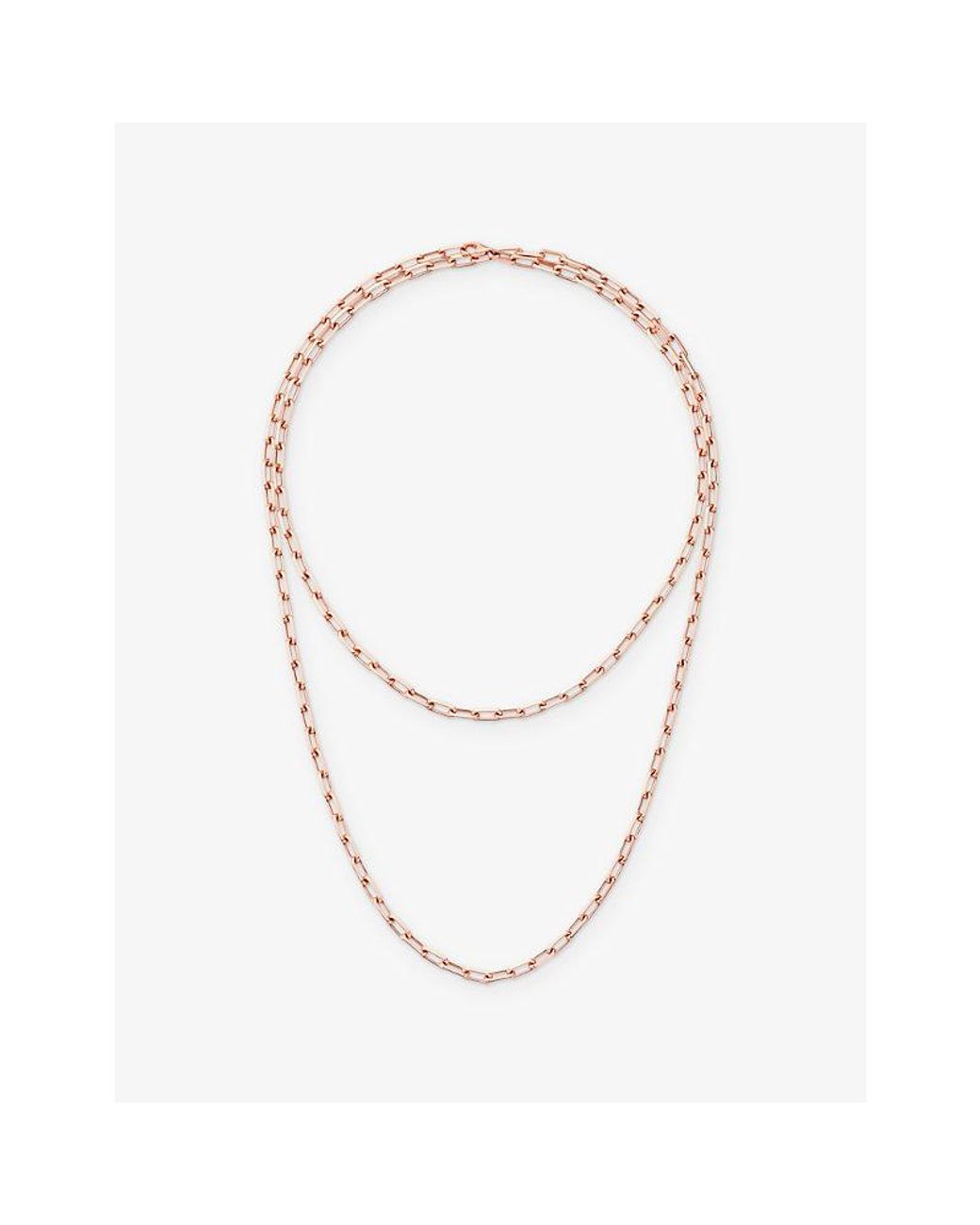 Cartier White Santos De Small Long 18Ct Rose- Chain Necklace