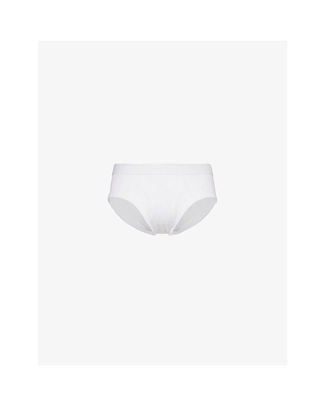 Sunspel White Superfine Branded-Waistband Cotton-Jersey Briefs for men
