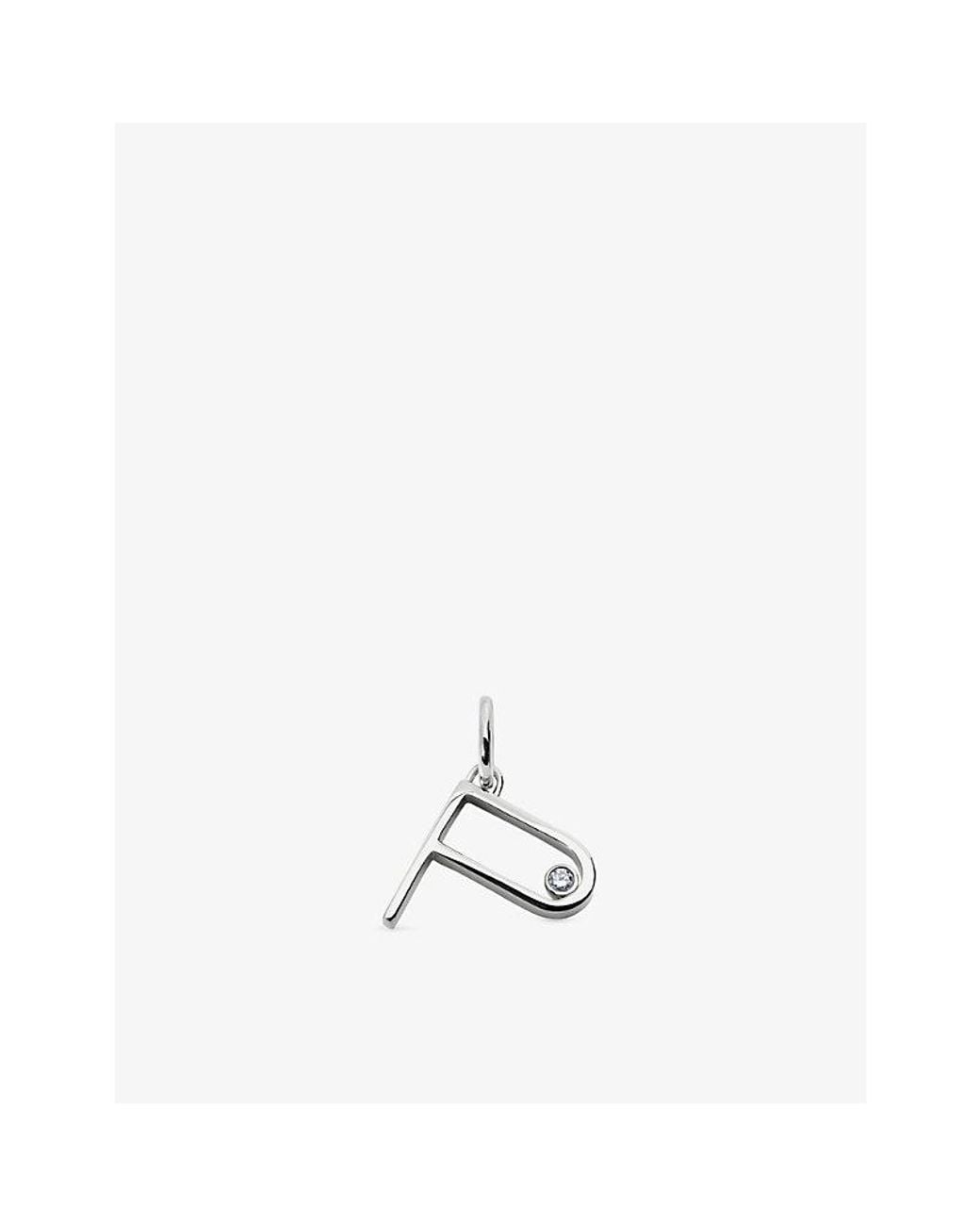 Monica Vinader White Solitaire Diamond Initial P Sterling- And 0.035Ct Lab-Grown Diamond Pendant