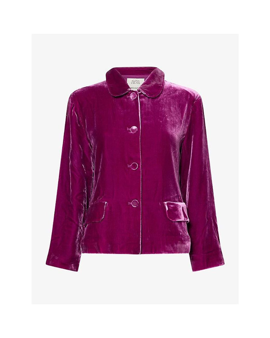 Reformation Purple X Alexa Chung Pepo Velvet Jacket