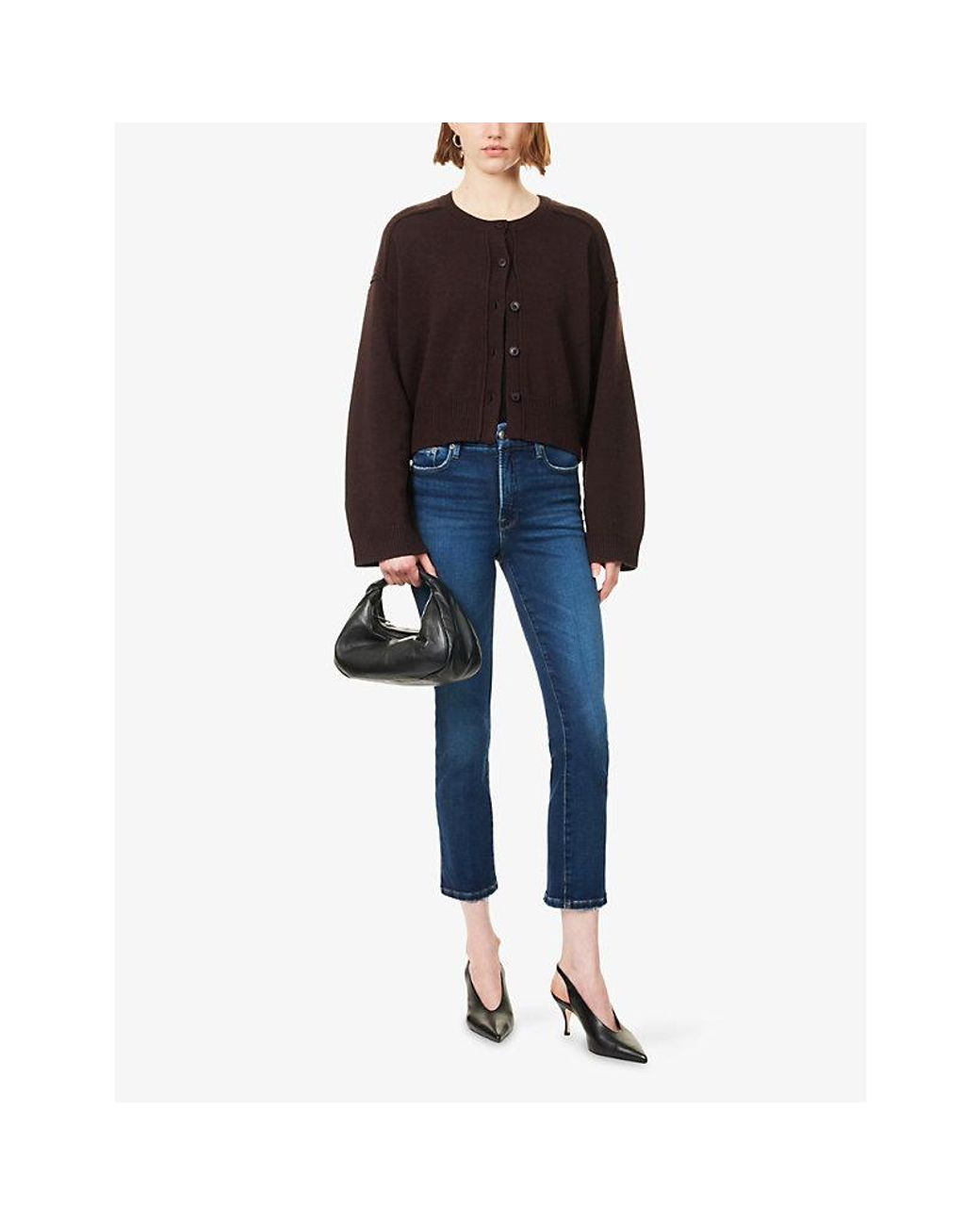 GOOD AMERICAN Blue Good Legs Straight-Leg Stretch-Denim Jeans