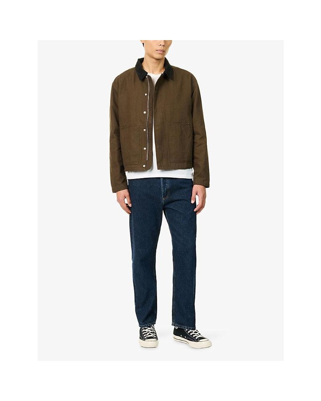 PAIGE Green Vechio Slip-Pocket Cotton Jacket for men