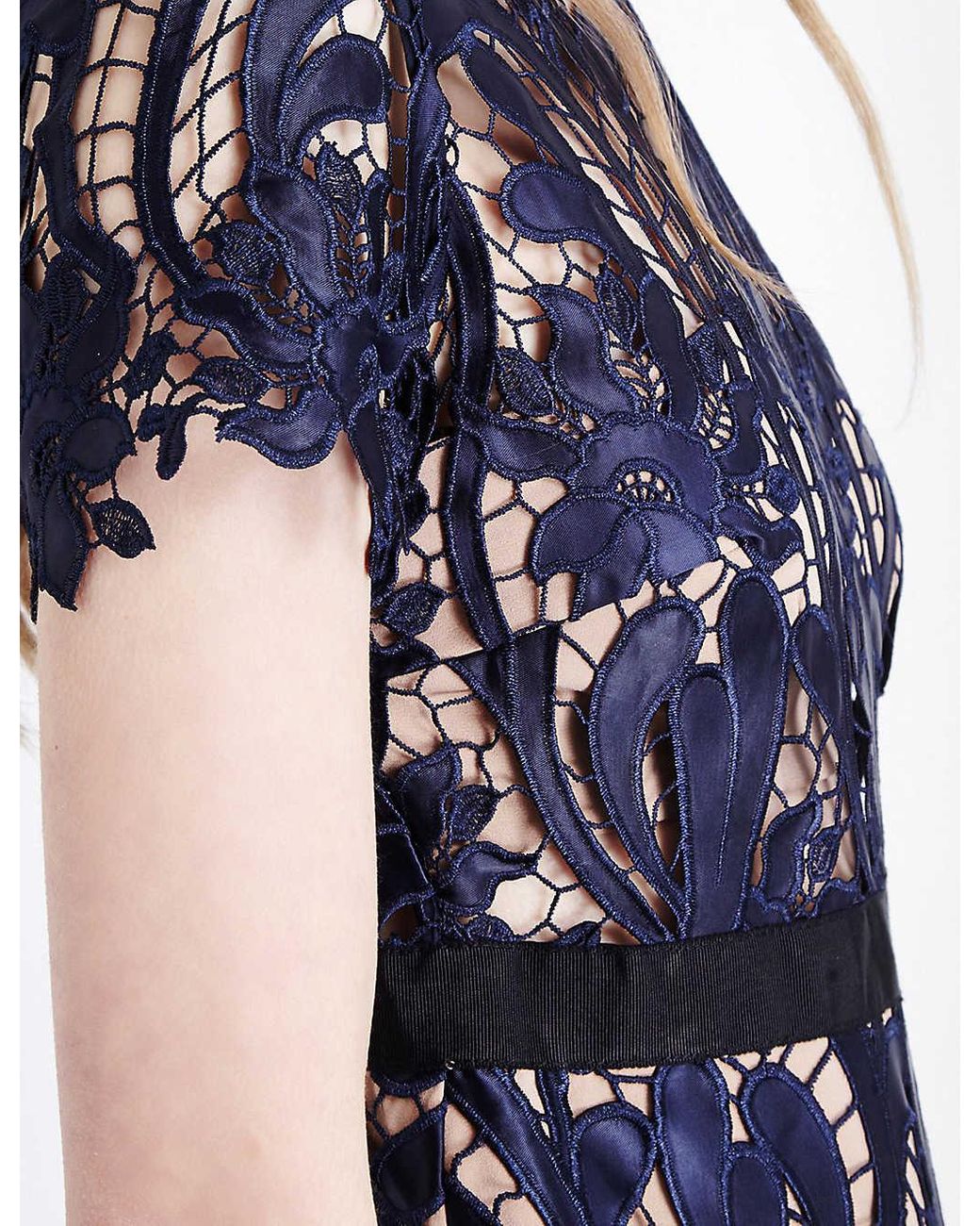 Oasis black prairie lace dress hotsell