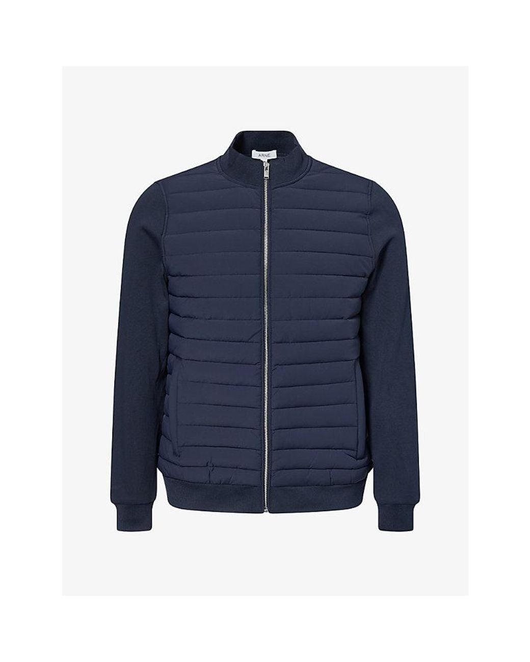 Arne Blue Hybrid Quilted Woven Jacket for men