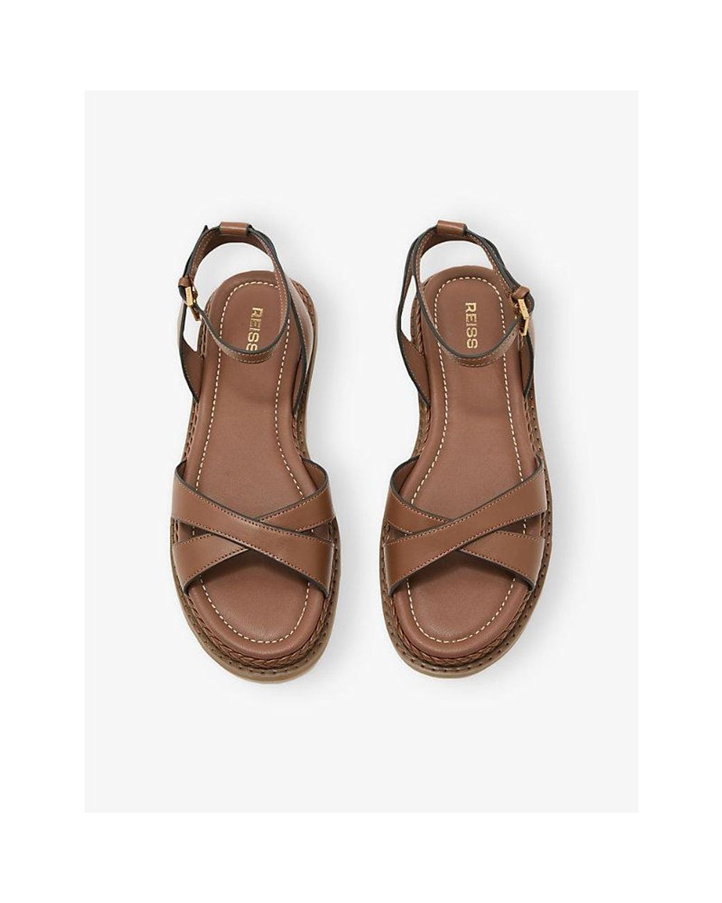 Reiss Brown Emma Leather Sandals
