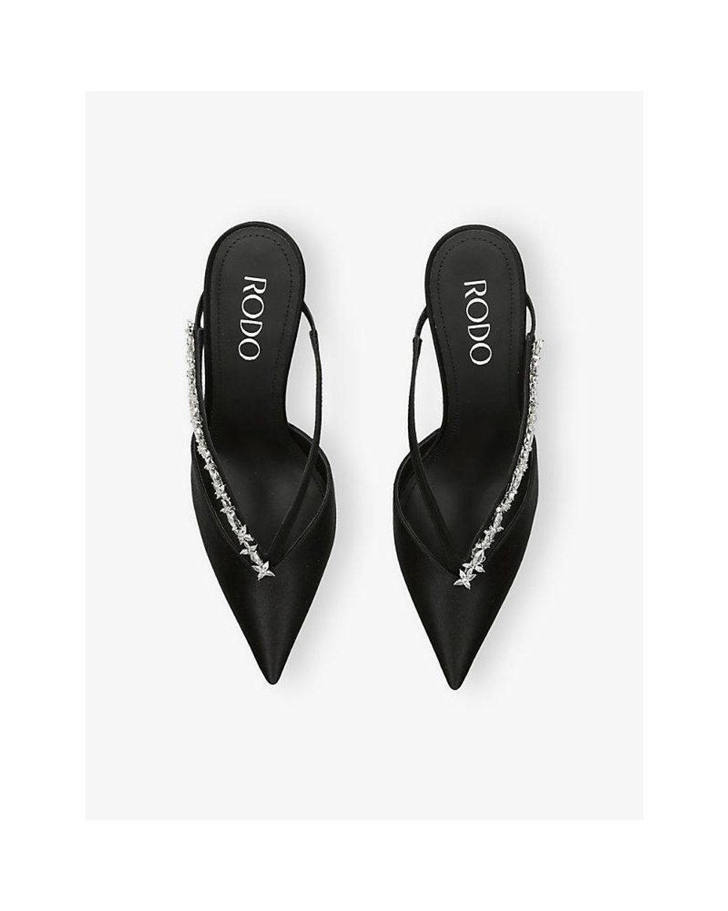 Rodo Black Kayla 75 Satin Heeled Mules