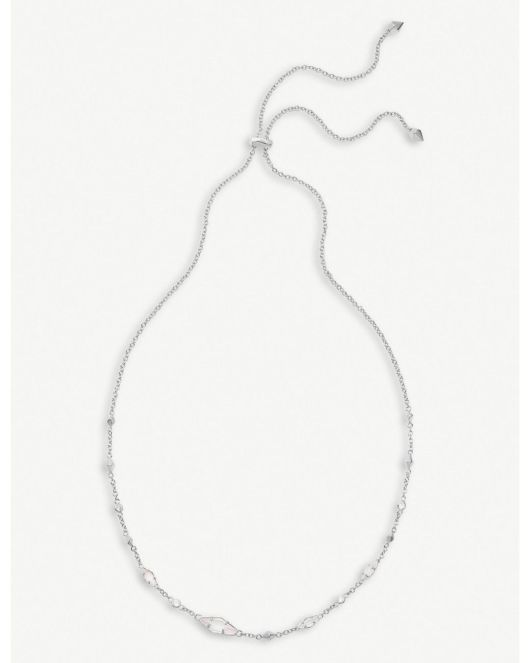 18-Inch Rhodium Plated Necklace with 4mm Amethyst Birthstone Beads and Sterling Silver Saint Dorothy Charm.