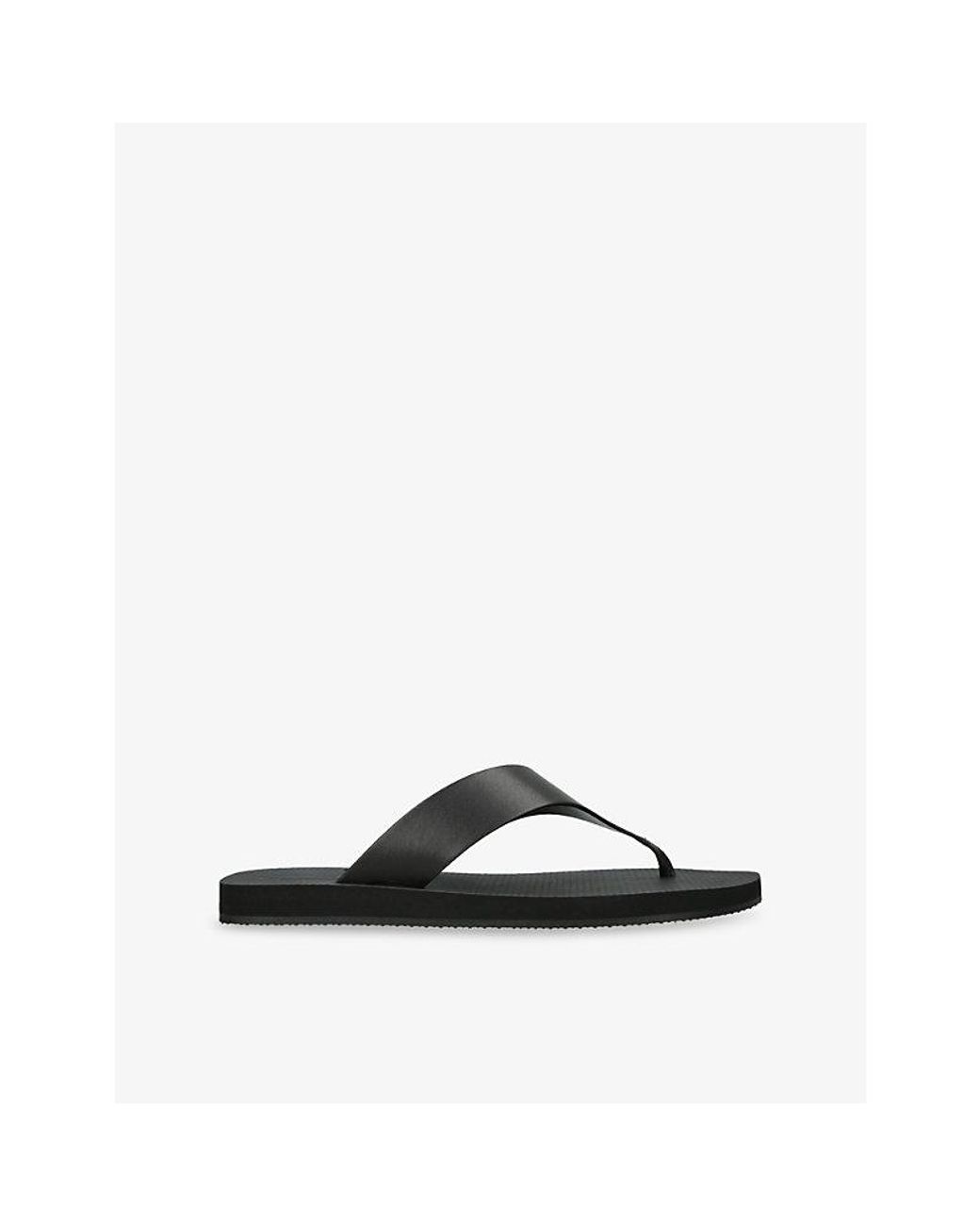 The Row Black Dune Classic Ginza Leather Sandals