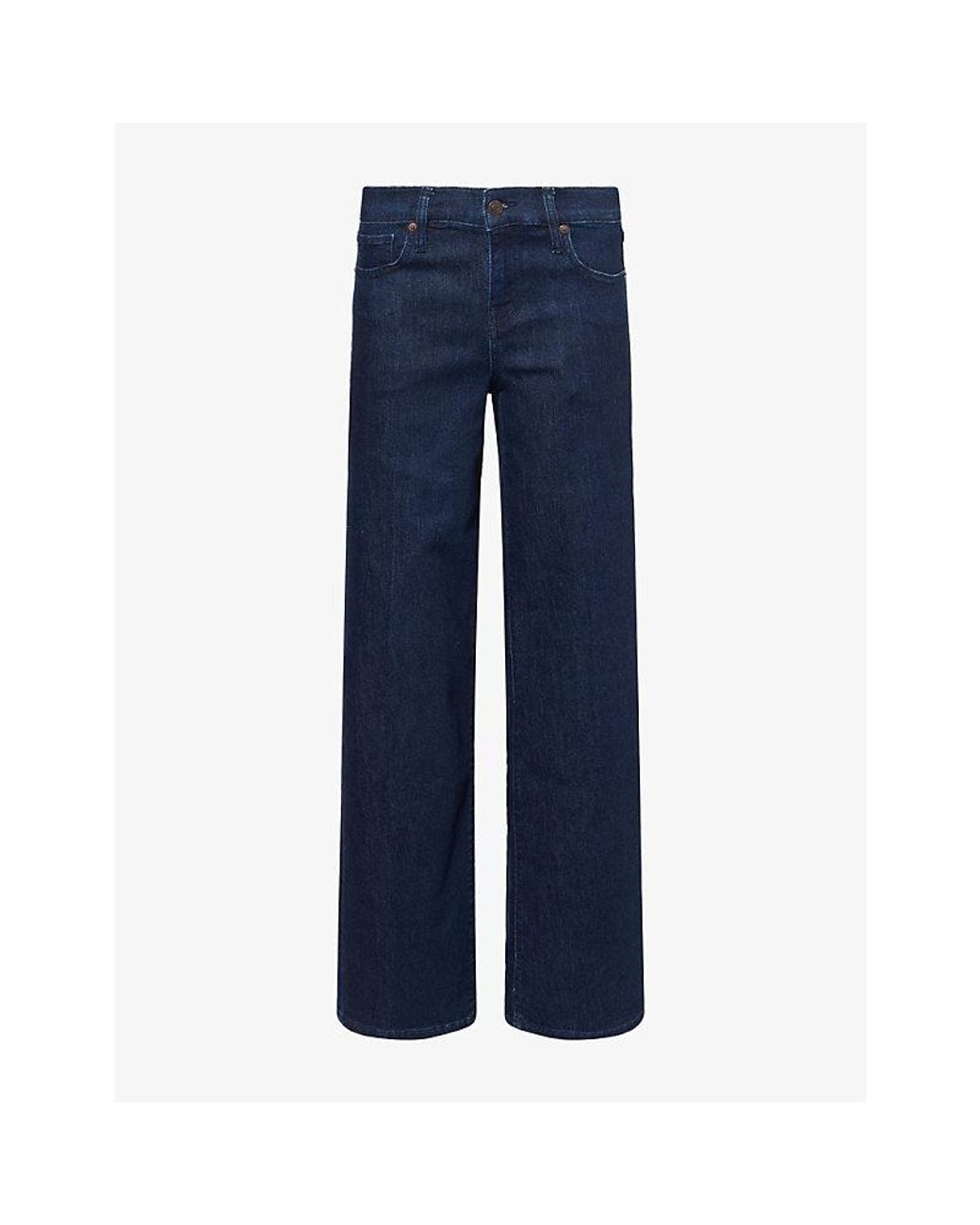 FRAME Blue Le Slim Palazzo Low-Rise Stretch-Denim Jeans