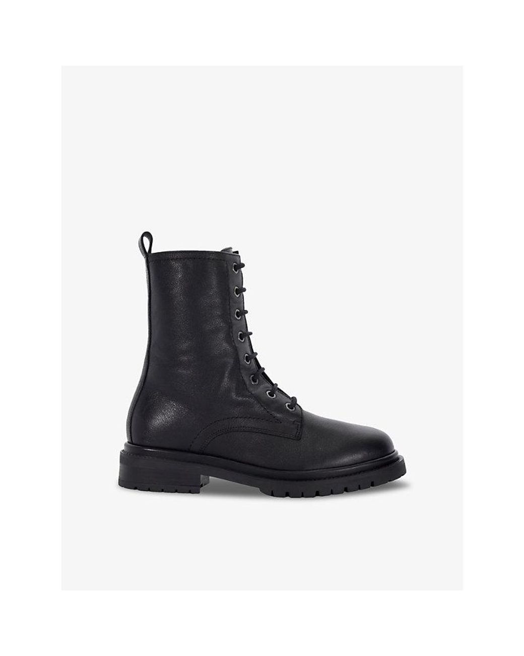 Dune Prestonne Lace Up Flat Leather Ankle Boots in Black Lyst UK