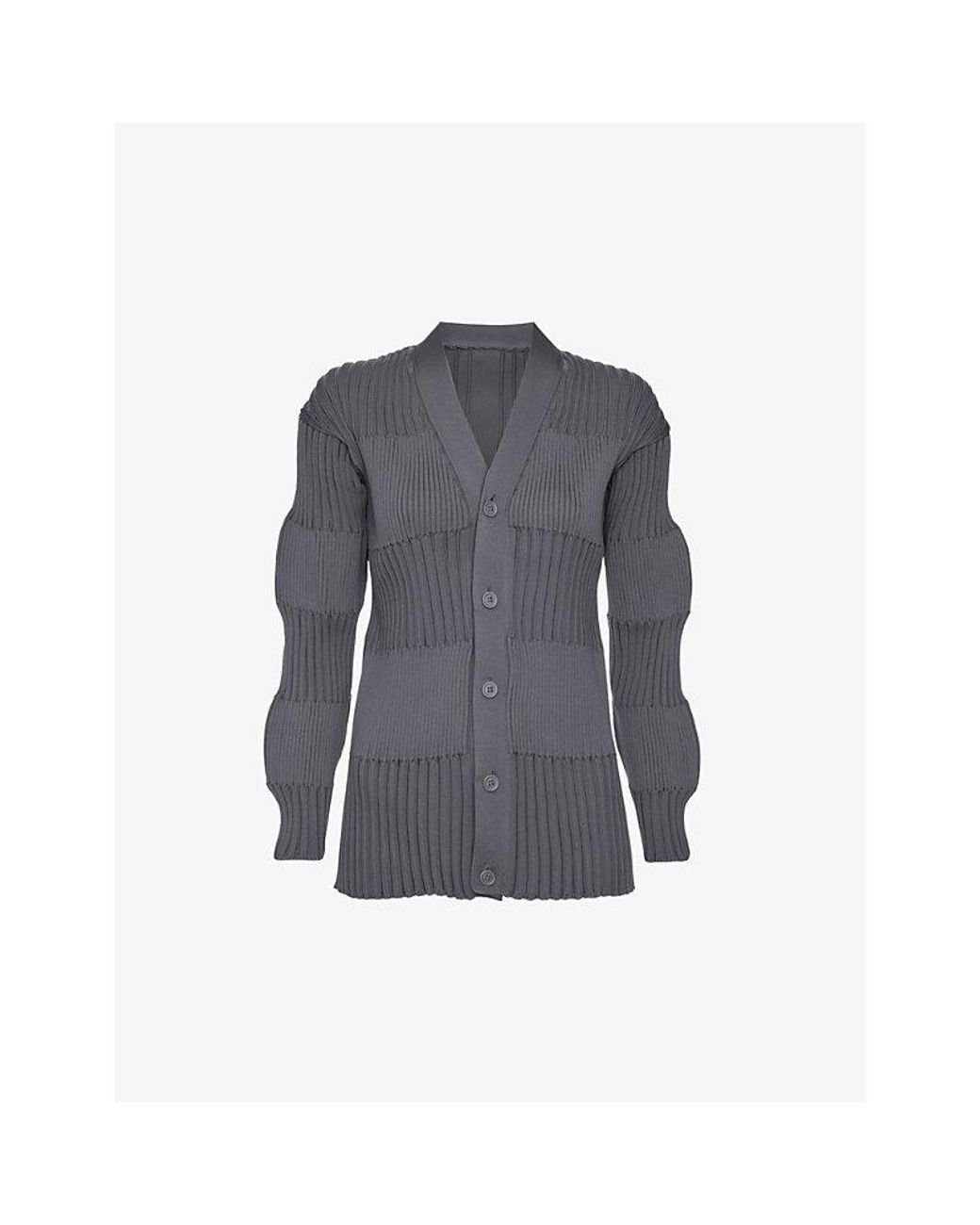 CFCL Fluted Recycled-polyester Knitted Cardigan in Blue | Lyst