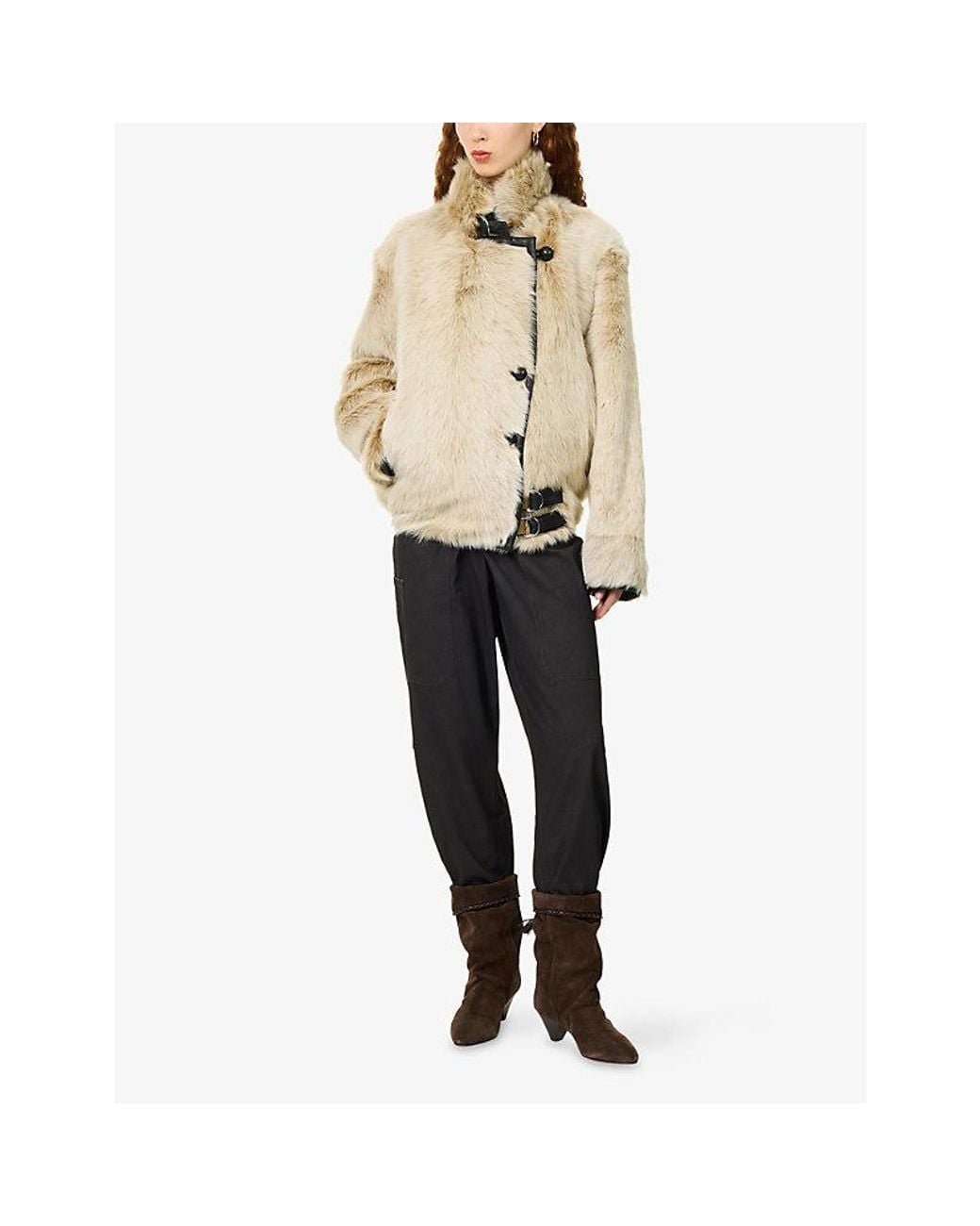 Isabel Marant Natural Roama Shaggy Shearling Coat