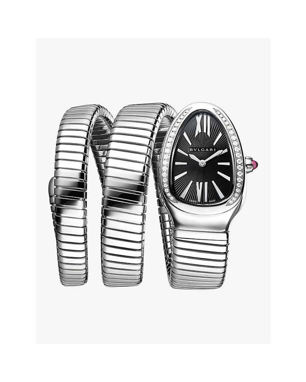 BVLGARI Multicolor Serpenti Tubogas Stainless-Steel And 0.29Ct Diamond Quartz Watch