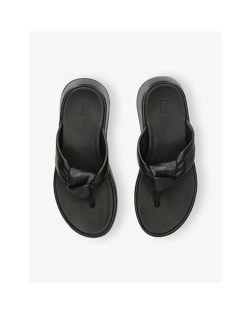 Fitflop Black F-Mode Knotted Leather Sandals