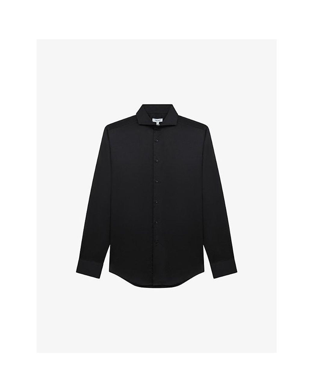 Reiss Black Storm Slim-Fit Cotton-Twill Shirt for men
