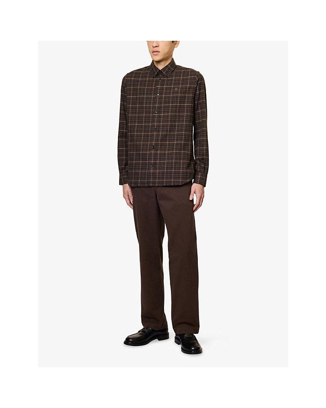 Burberry Brown Arthur Classic-Fit Cotton Trousers for men