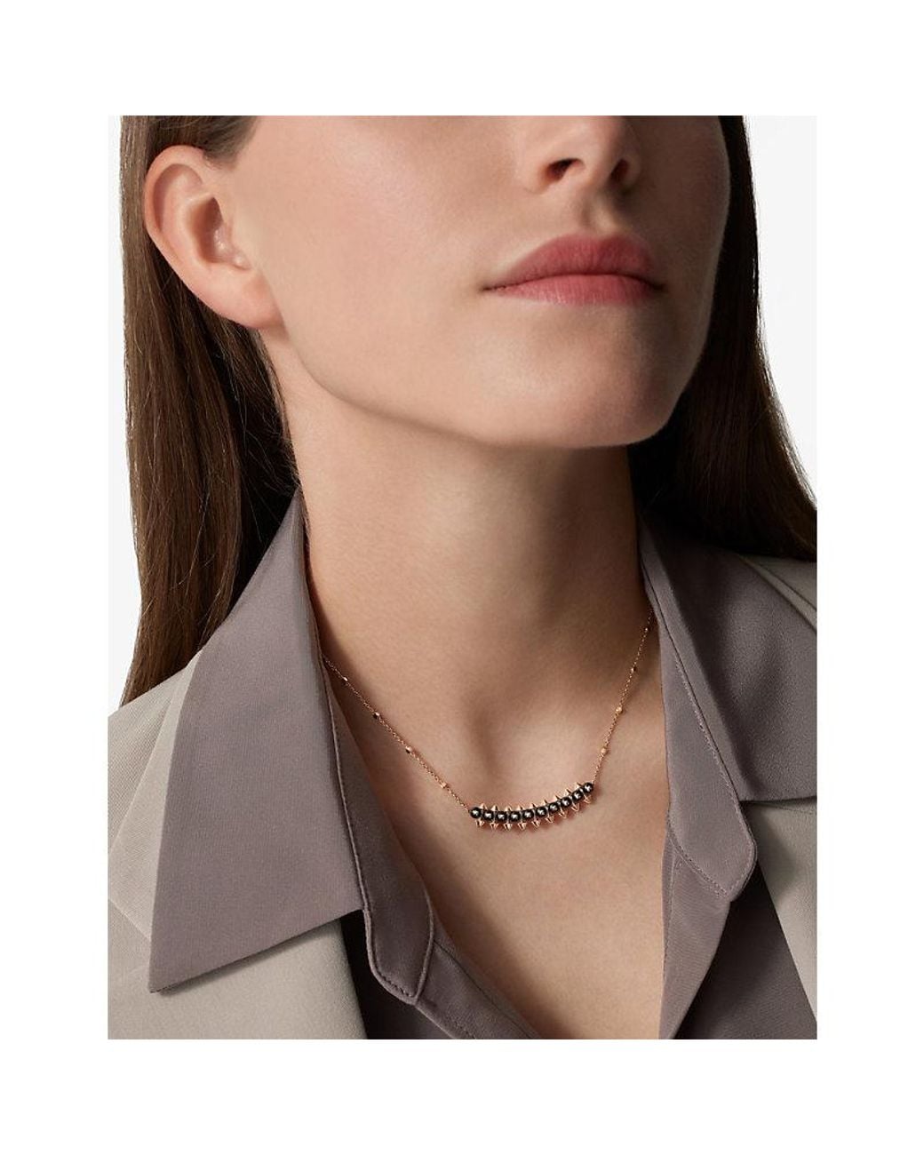 Cartier Metallic Clash De 18Ct Rose- And Onyx Necklace