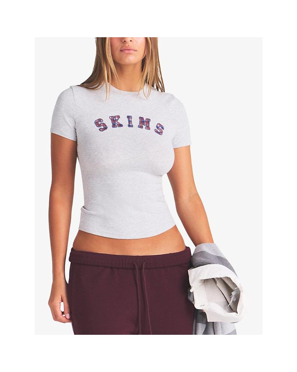 Skims White Brand-Appliqué Slim-Fit Cotton-Jersey T-Shirt