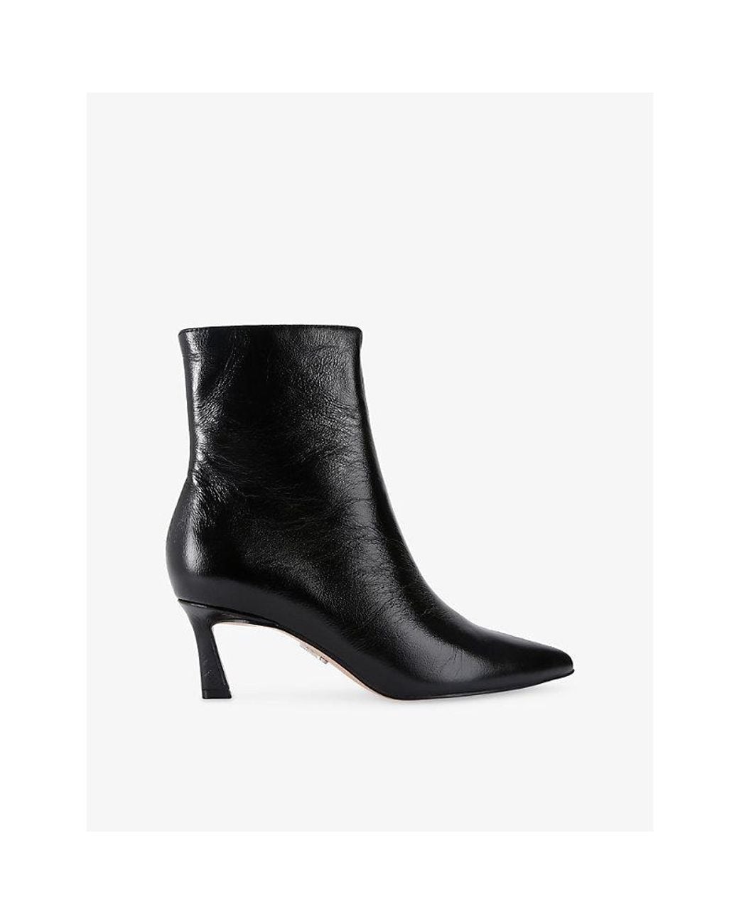 Steve Madden Black Lulah Leather Heeled Ankle Boots