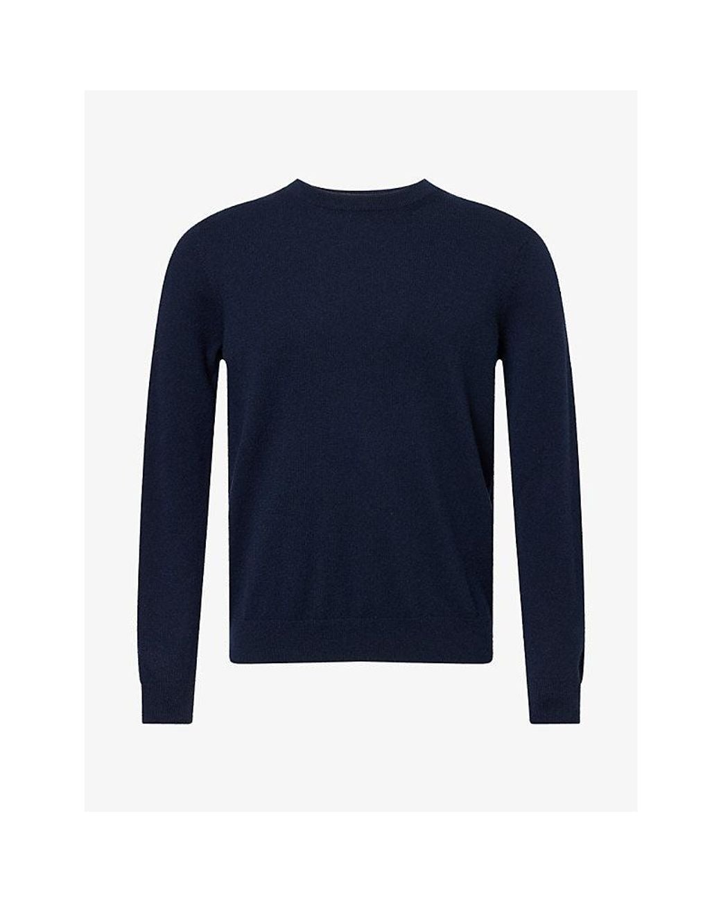 Sunspel Blue Crewneck Cashmere Jumper for men
