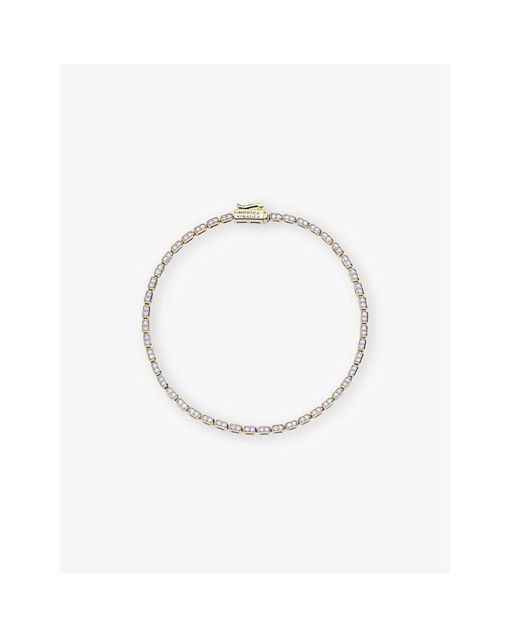 Monica Vinader Metallic Rectangular 14Ct- And Lab-Grown Diamond Tennis Bracelet