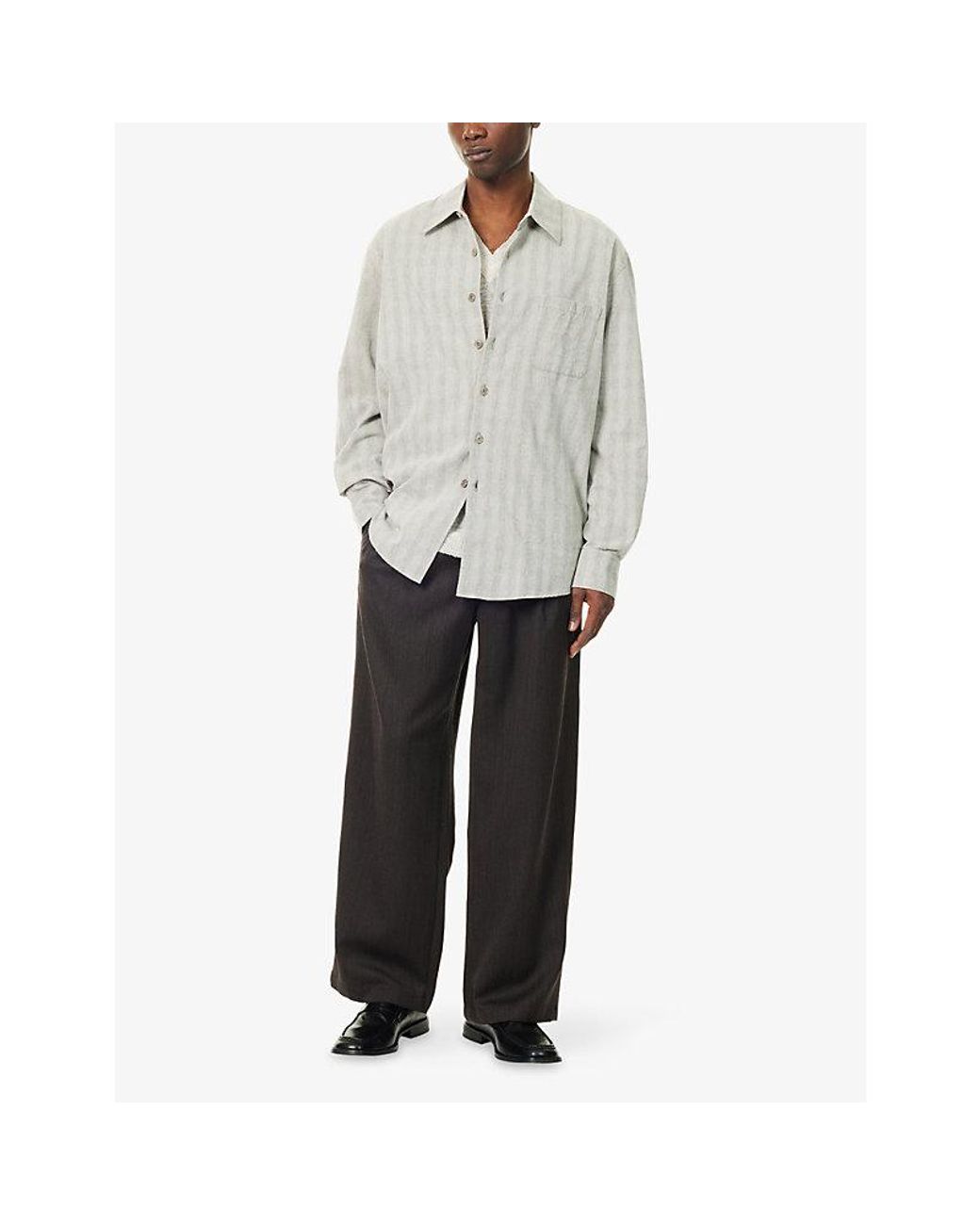 Our Legacy White Above Patch-Pocket Cotton-Blend Shirt for men