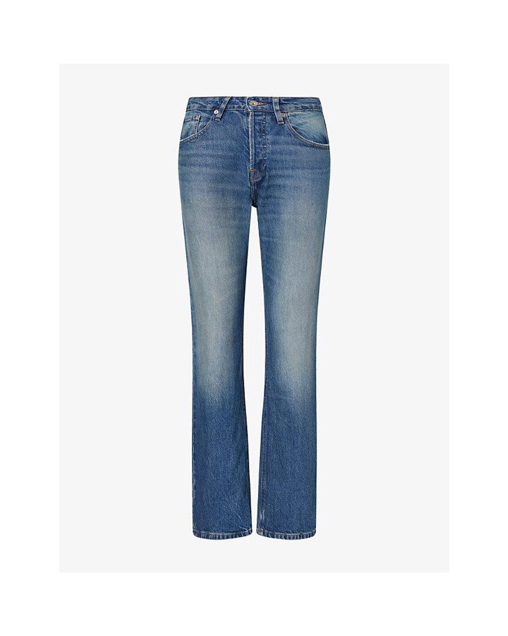GOOD AMERICAN Blue Vintage Straight-Leg Denim Jeans