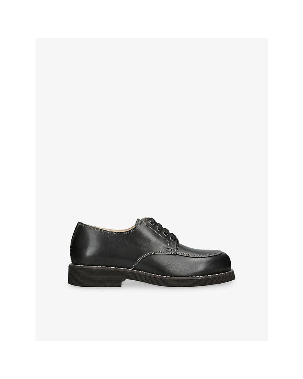 Lemaire Black Stitch Leather Derby Shoes for men