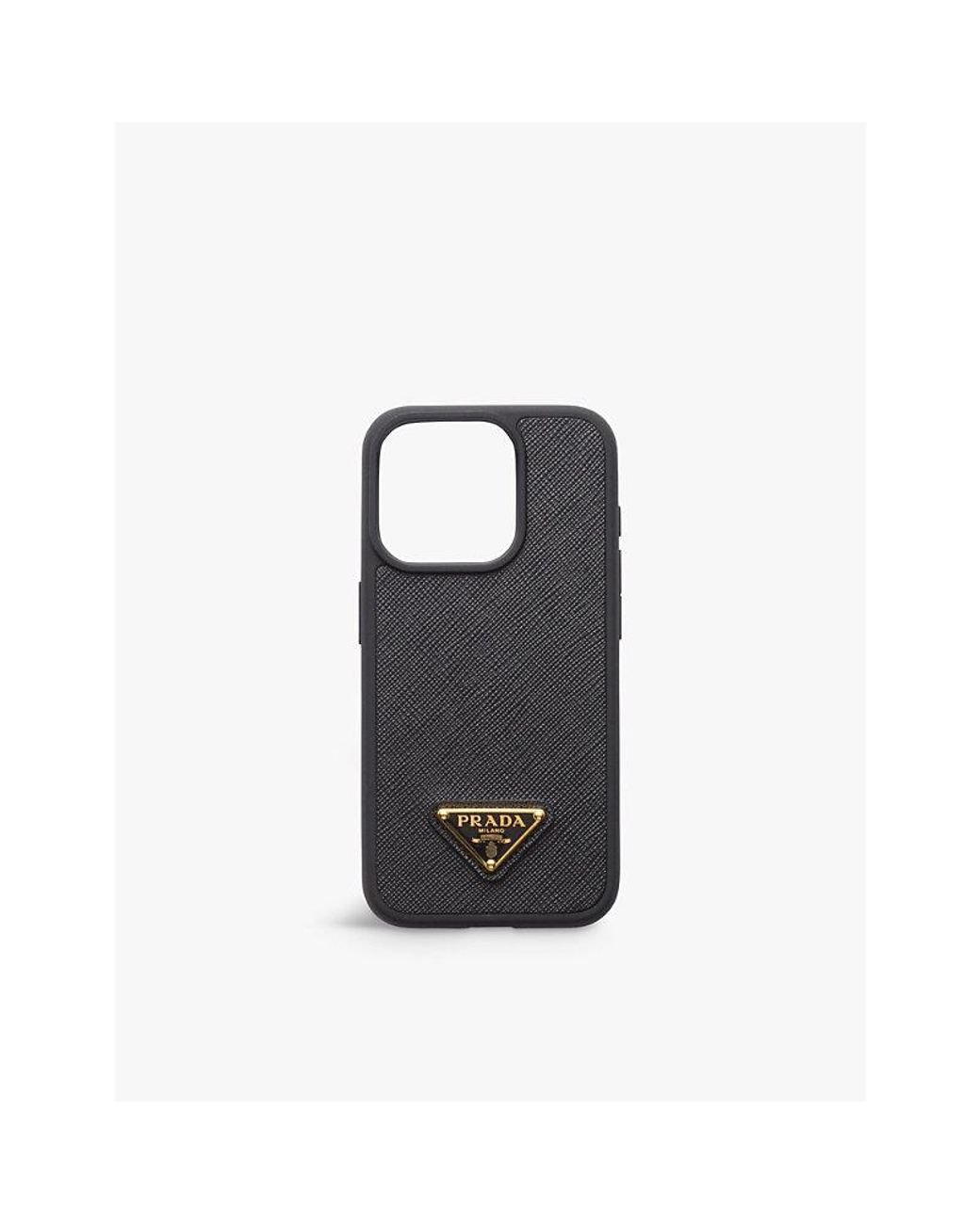 Prada Brand Plaque Saffiano Leather Iphone 15 Pro in Black Lyst UK