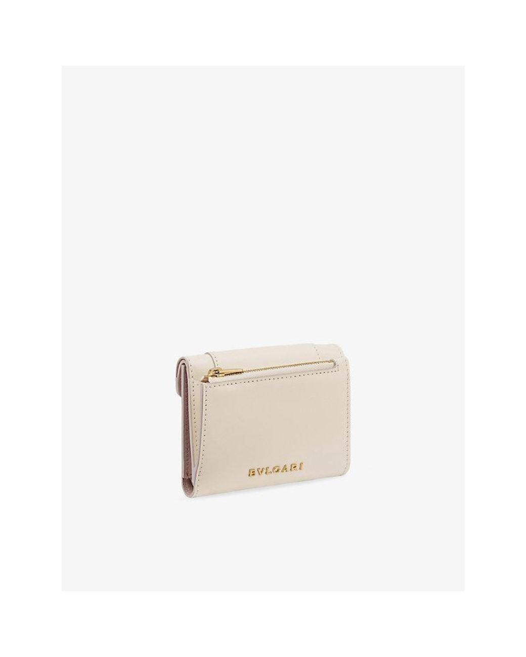 BVLGARI White Serpenti Tri-Fold Leather Wallet