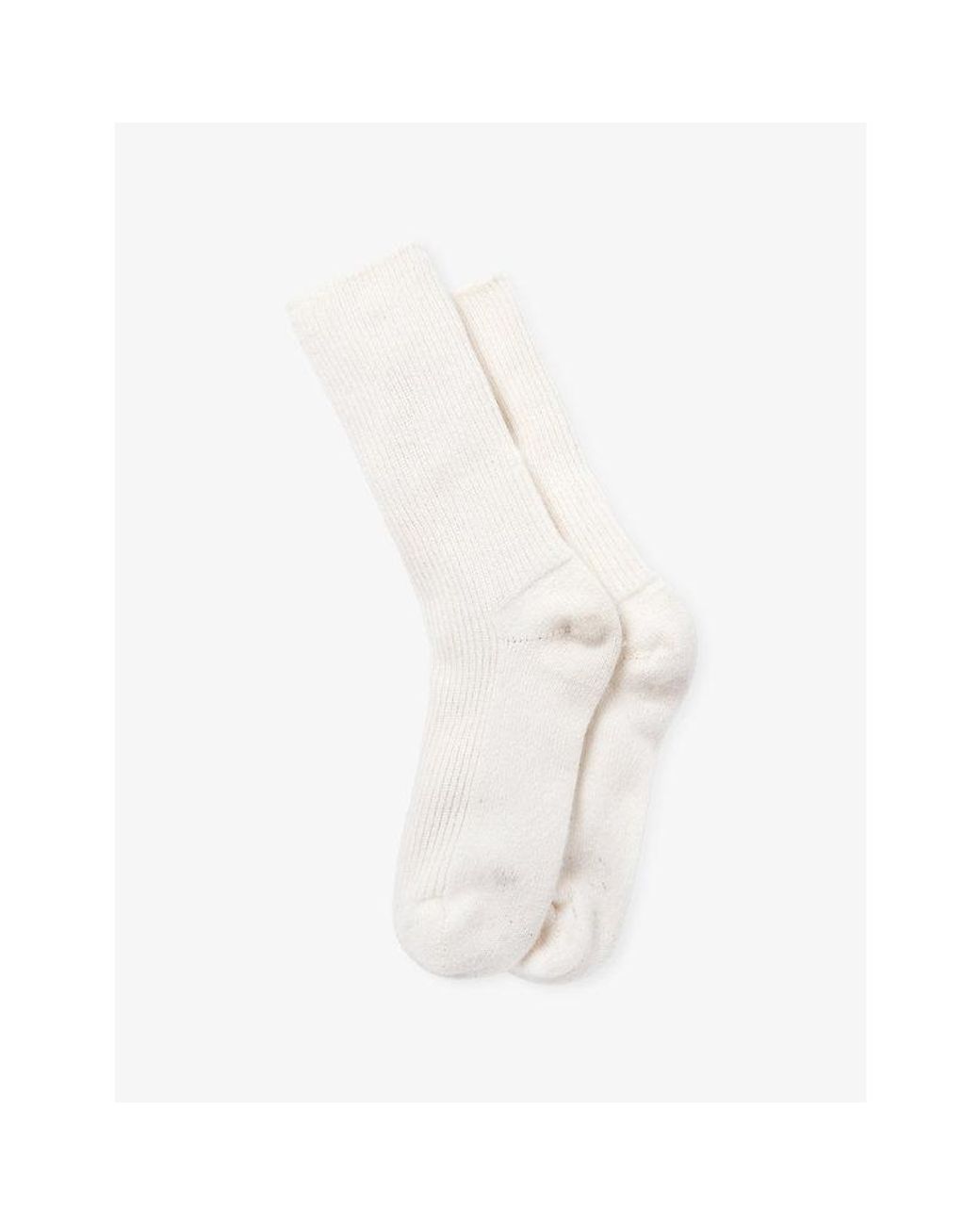 The White Company White Ribbed Mid-Calf Cashmere Bed Socks