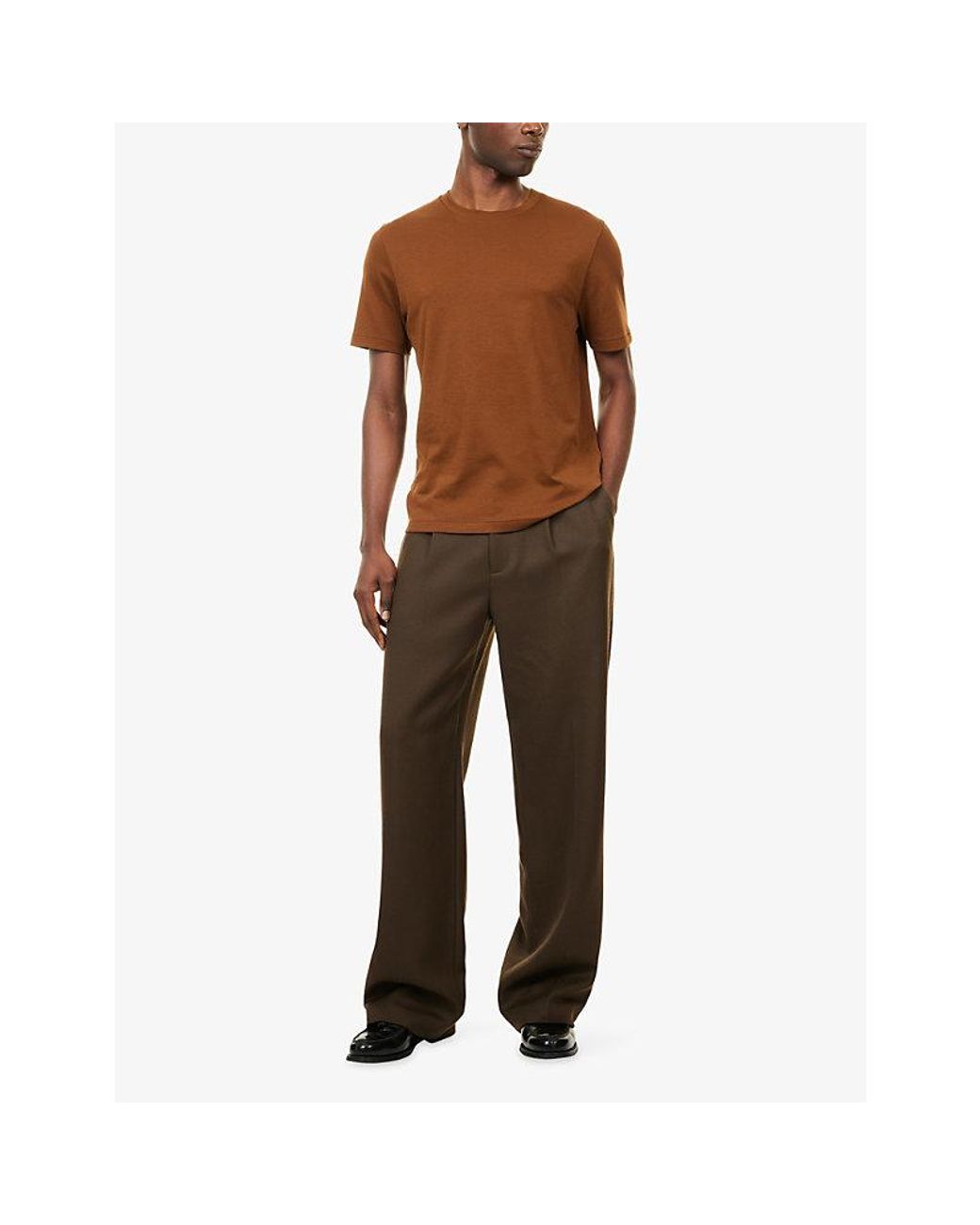 Dunhill Brown Cypher Short-Sleeve Cotton T-Shirt for men