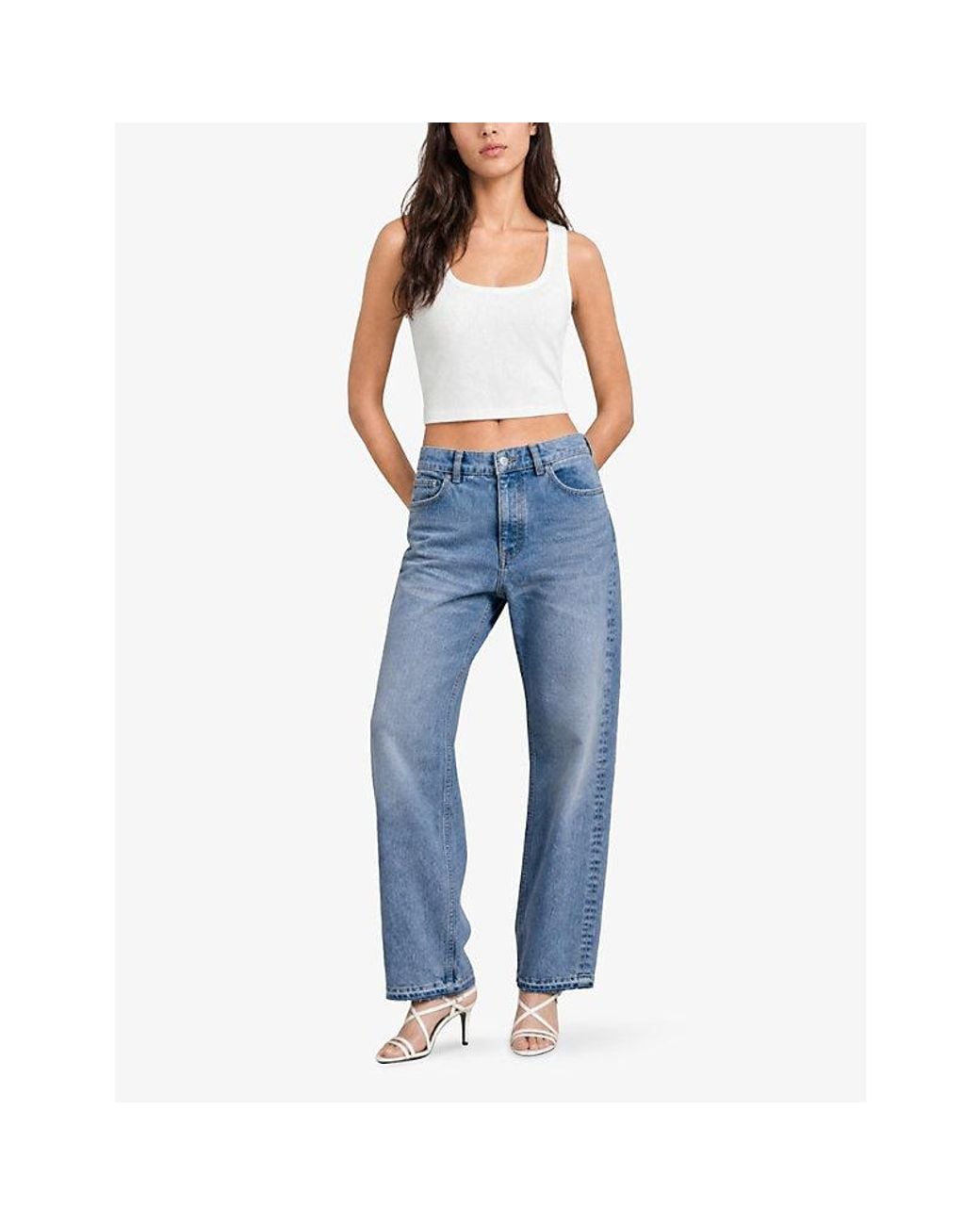 The Kooples Blue Straight-Leg Mid-Rise Denim Jeans