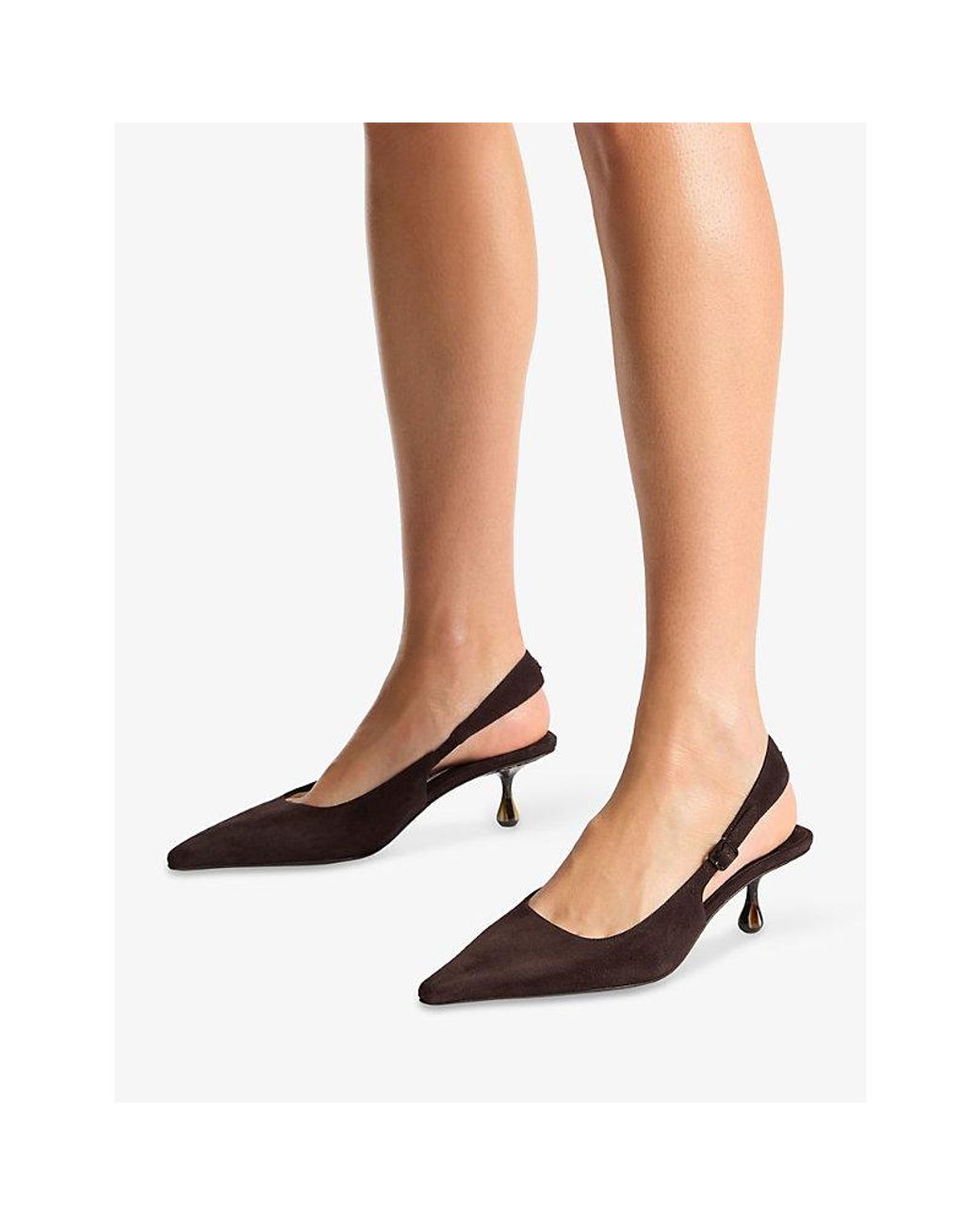 Jimmy Choo Brown Amel 50 Slingback Suede Heeled Courts