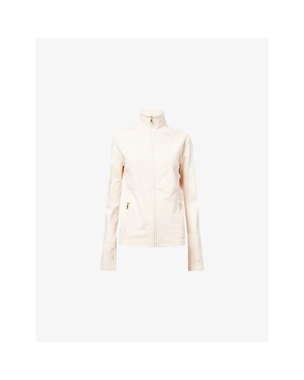 Now You Live Natural Clayton High-Neck Stretch-Jersey Jacket