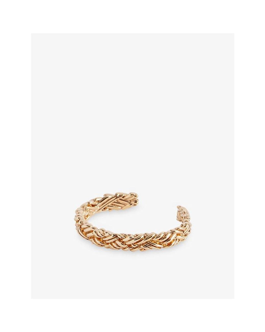 Bottega Veneta Metallic Intreccio 18Ct Plated Sterling Bracelet Chain Bracelet
