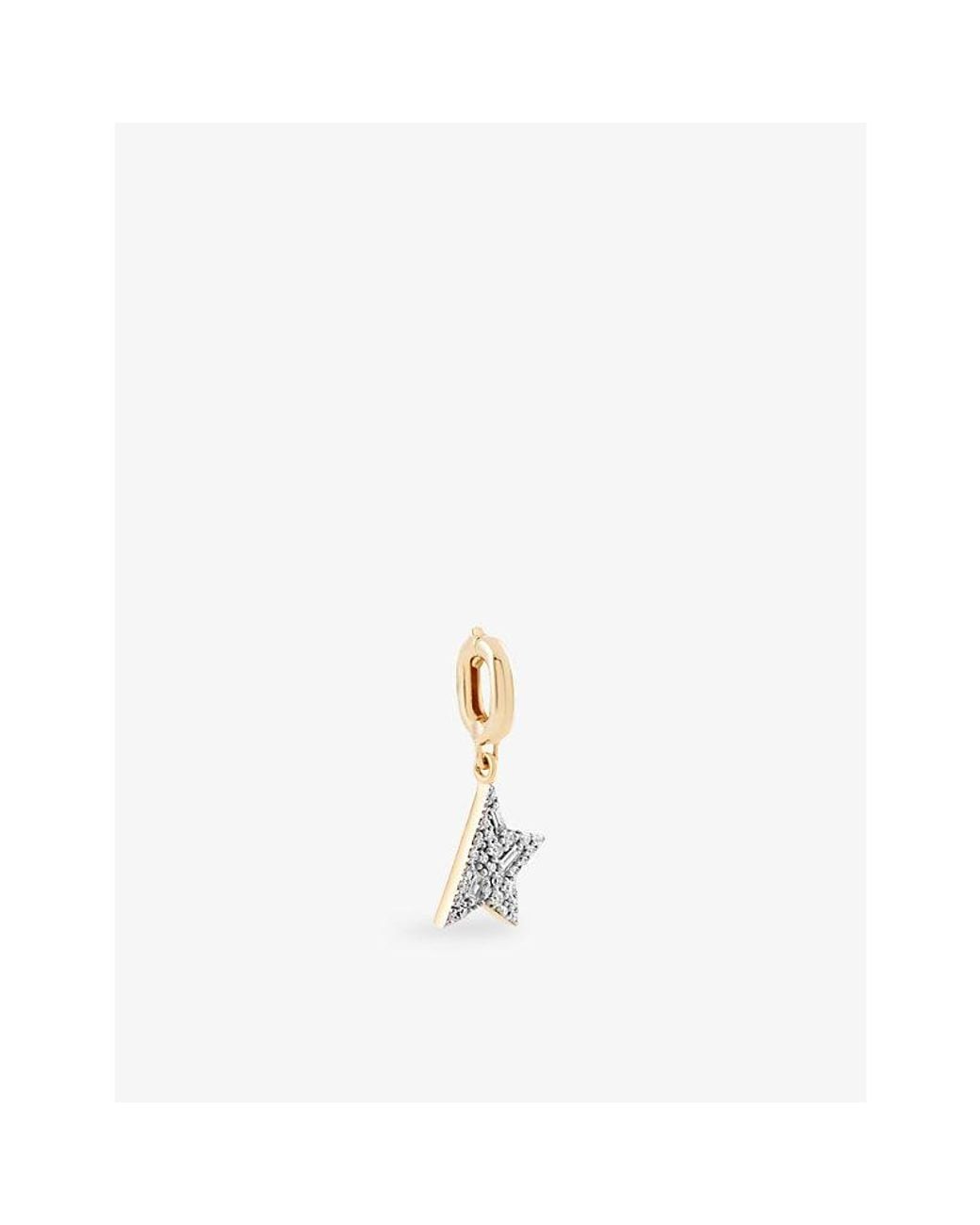 Kismet by Milka White Comet Mini 0.05Ct Baguette-Diamond And 0.07Ct Diamond Charm