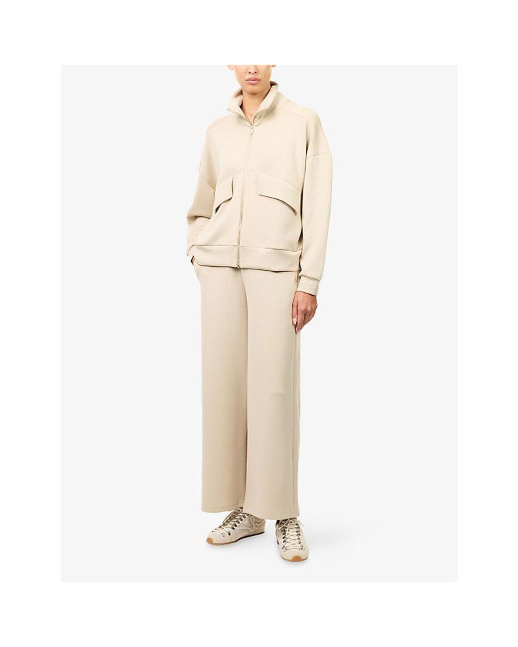 Now You Live Natural Oakland Zip-Through Stretch-Modal-Blend Sweatshirt