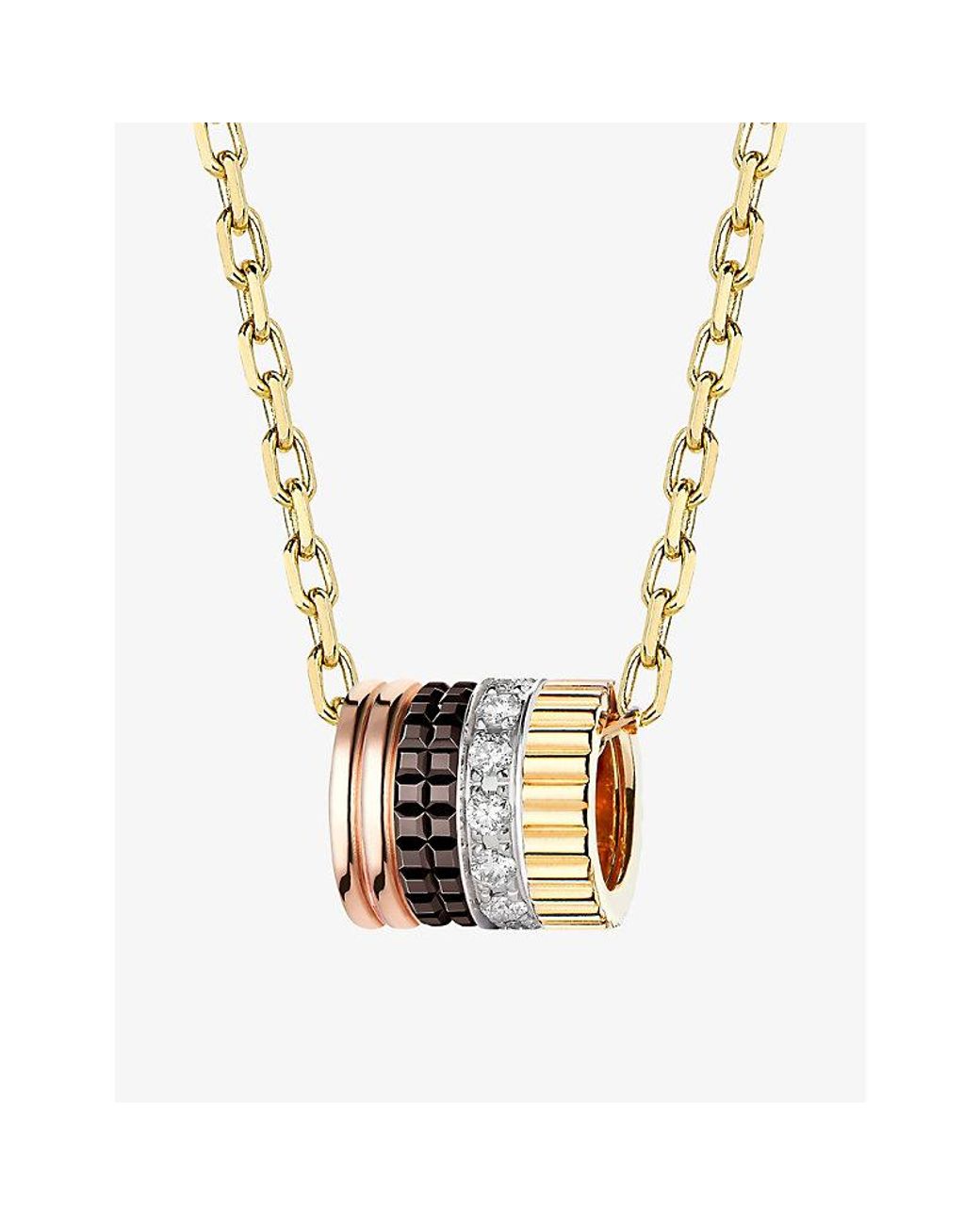 Boucheron Metallic Quatre Classique Pvd-Coated 18Ct, And- And 0.17Ct Brilliant-Cut Diamond Pendant Necklace for men