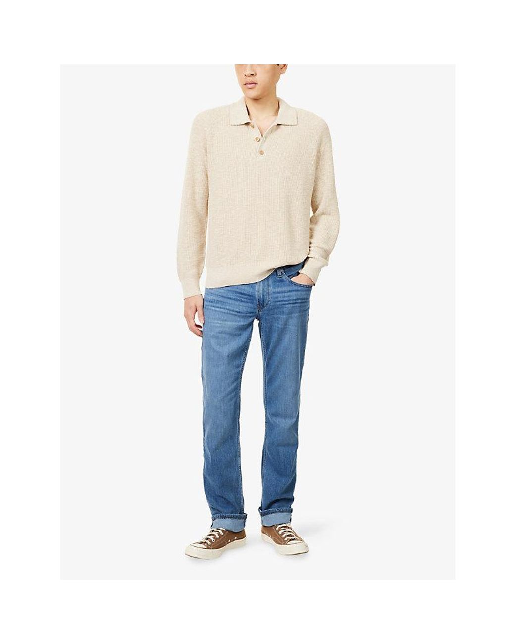 PAIGE Blue Normandie Straight-Leg Stretch-Denim Jeans for men